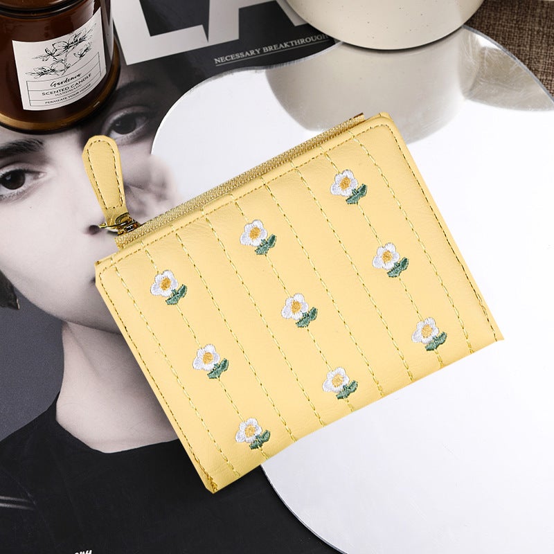 Cute Mini Zip Wallet for Girls with Multiple Card Slots BE-3150: Yellow