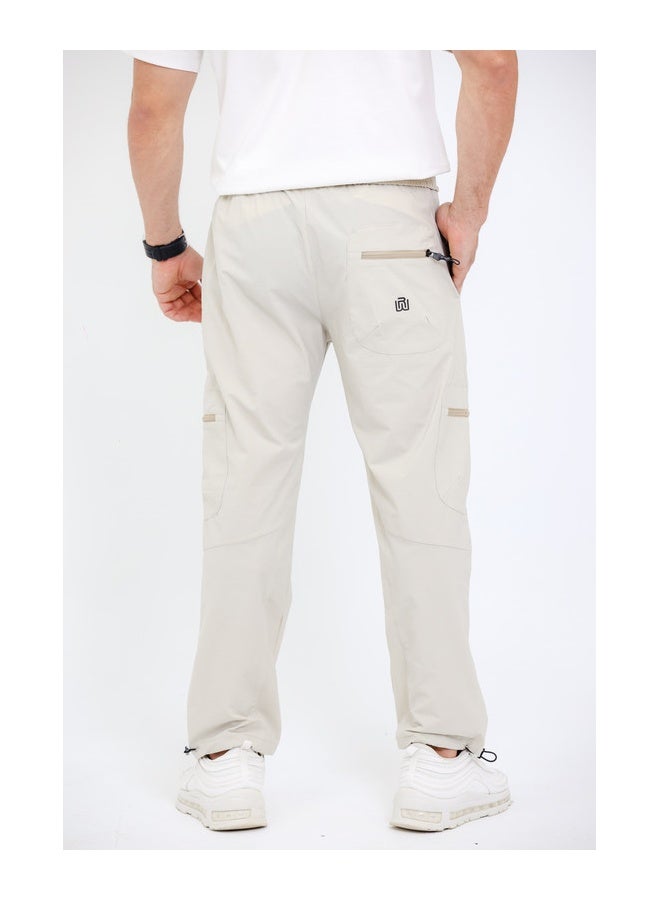 WHITE RABBIT Slip On Plain Beige Practical Joggers  - Image 5