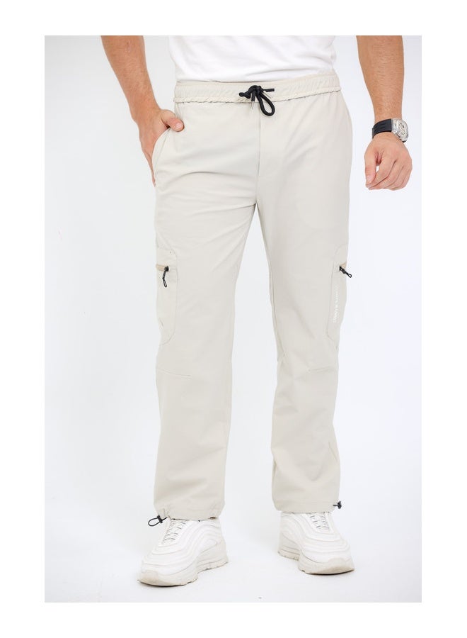 WHITE RABBIT Slip On Plain Beige Practical Joggers  - Image 1