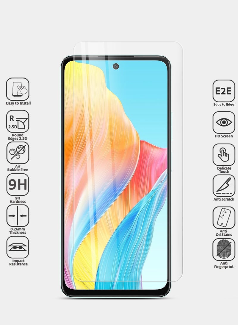 Techie حماية شاشة زجاجية مقسّاة HD بحجم 2 عبوة لهاتف Oppo A58 - مضادة للانعكاس ومضادة للفقاعات بصلابة 9H وسمك 0.33 مم وحواف مدورة وسهولة في التركيب - Image 5