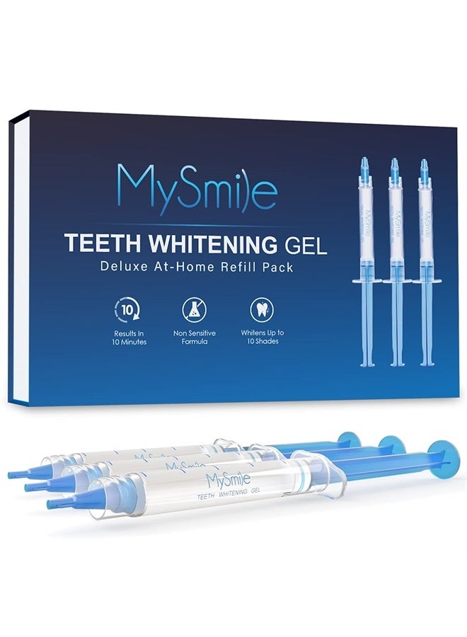 MySmile Teeth Whitening Gel Pen Refill Pack, 3 Non-Sensitive Teeth Whitening Pen, Deluxe Teeth Whitener Dental Grade Tooth Whitening Gel with Carbamide Peroxide for Home, 10 min Fast Result - Image 1