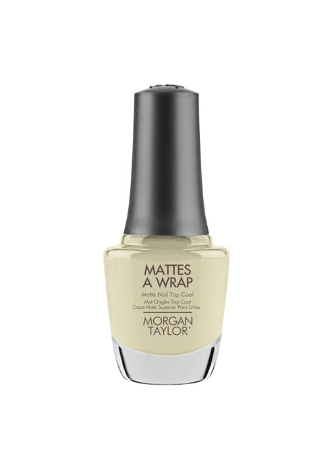 Morgan Taylor Mattes A Wrap Matte Top Coat ChipResistant Matte Finish for All Nail Types Transform Glossy Nails to Matte in Seconds LongLasting Nail Protection Professional Quality 05 oz - Image 1