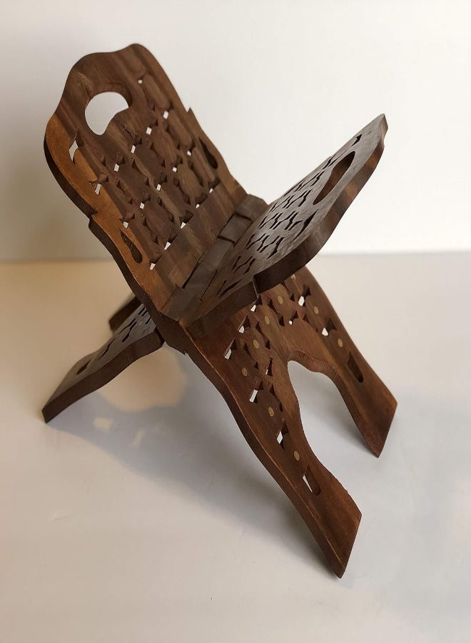 AKDC حامل قرآن خشبي قابل للطي AKDC / راحل / حامل كتاب. ارتفاع 8 بوصة × عرض 16 بوصة - Image 3