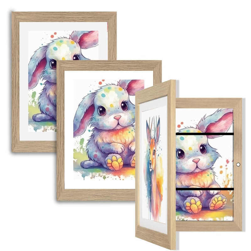 Orionstar Kids Art Frames  Artwork Picture Frames Changeable with Stand  Front Opening Picture Display Frames Holds 100 Paper Pcs  Artwork Display Storage Frames for Children  Desk  Home and Office - Image 1