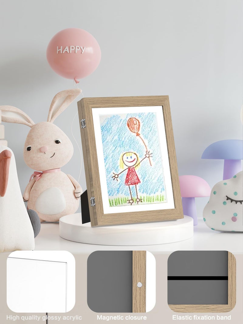 Orionstar Kids Art Frames  Artwork Picture Frames Changeable with Stand  Front Opening Picture Display Frames Holds 100 Paper Pcs  Artwork Display Storage Frames for Children  Desk  Home and Office - Image 5