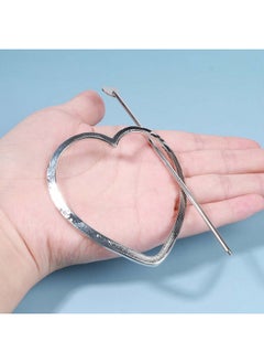 Yheakne Metal Heart Hair Slide Clip Hollow Heart Silver Hair Clip Vintage Hair Slide Pin Bun Holder Alloy Bobby Pin Metal Hair Accessories For Women And Gilrs  - Image 4