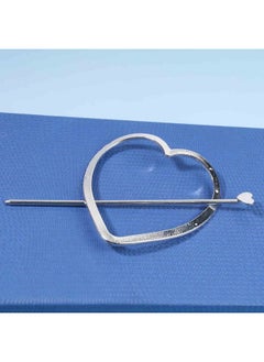 Yheakne Metal Heart Hair Slide Clip Hollow Heart Silver Hair Clip Vintage Hair Slide Pin Bun Holder Alloy Bobby Pin Metal Hair Accessories For Women And Gilrs  - Image 5