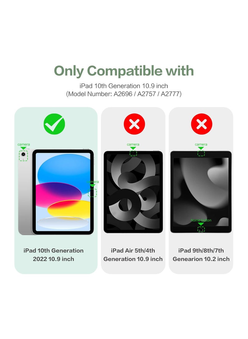 EVO Compatible with iPad 10Th Generation 2022 10.9"S Case with Pencil Holder, Slim Protective Case with Clear Back Case for iPad 10Th Gen A2696 A2757 A2777, mint green  - Image 2