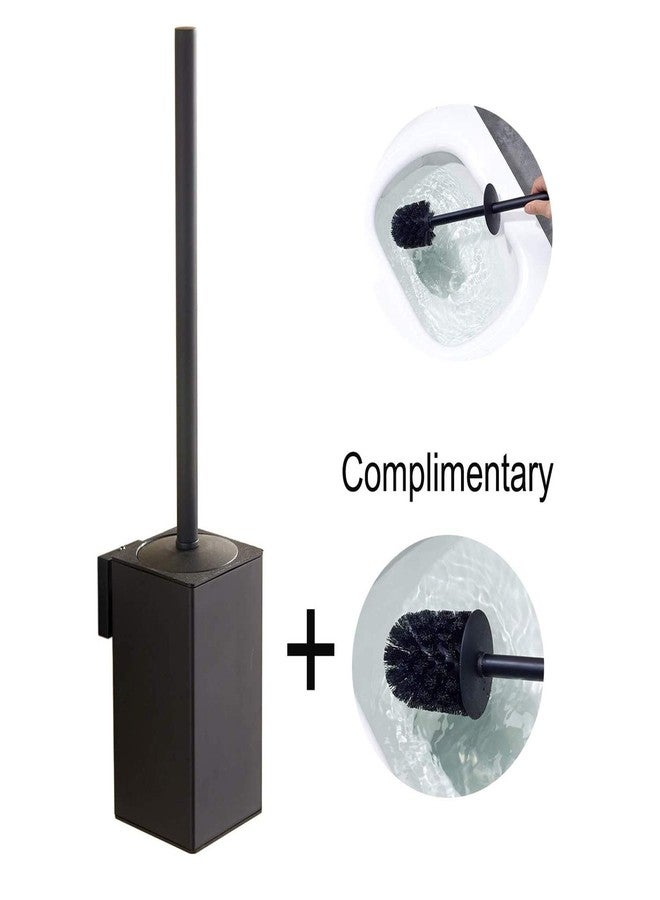 BGL Toilet Brush Holder Black, Toilet Bowl Brush Holder Black Wall Mount Square for Bathroom - Image 2