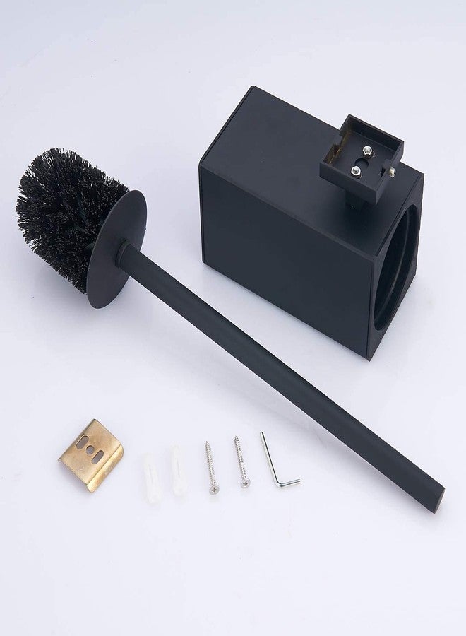 BGL Toilet Brush Holder Black, Toilet Bowl Brush Holder Black Wall Mount Square for Bathroom - Image 4