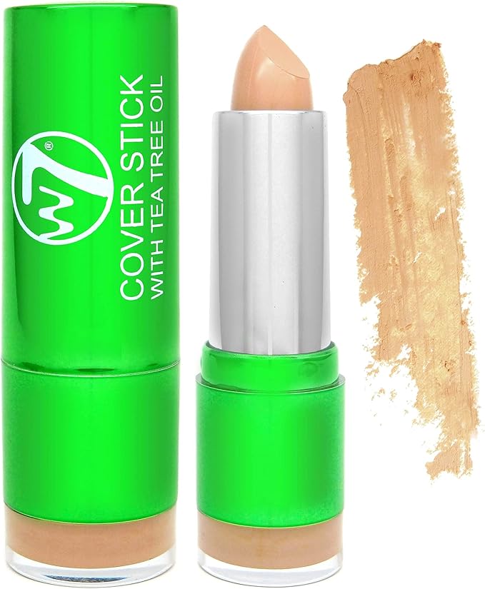 W7 Tea Tree Concealer Stick Creamy Skin Soothing Formula For Blemishes Redness LongLasting Concealer Makeup LightMedium - Image 1