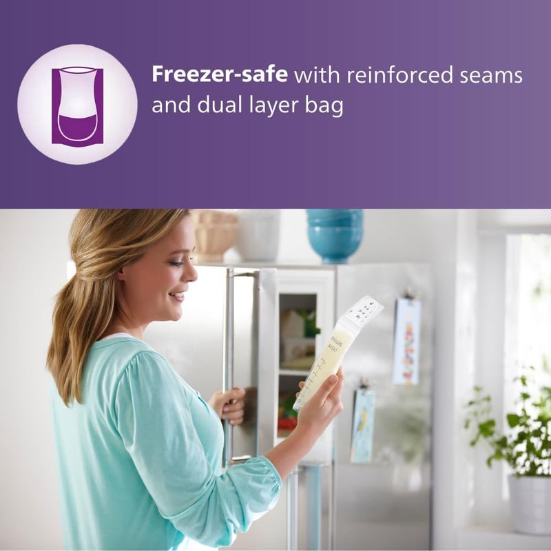 Clickify Breast Milk Storage Bags Pre-Sterilized Smart Temp Sensor Single Use BPA Free Leak Proof Double Zip Separate Fill Pour Spouts 150 ml (Storage Bag 30) - Image 4