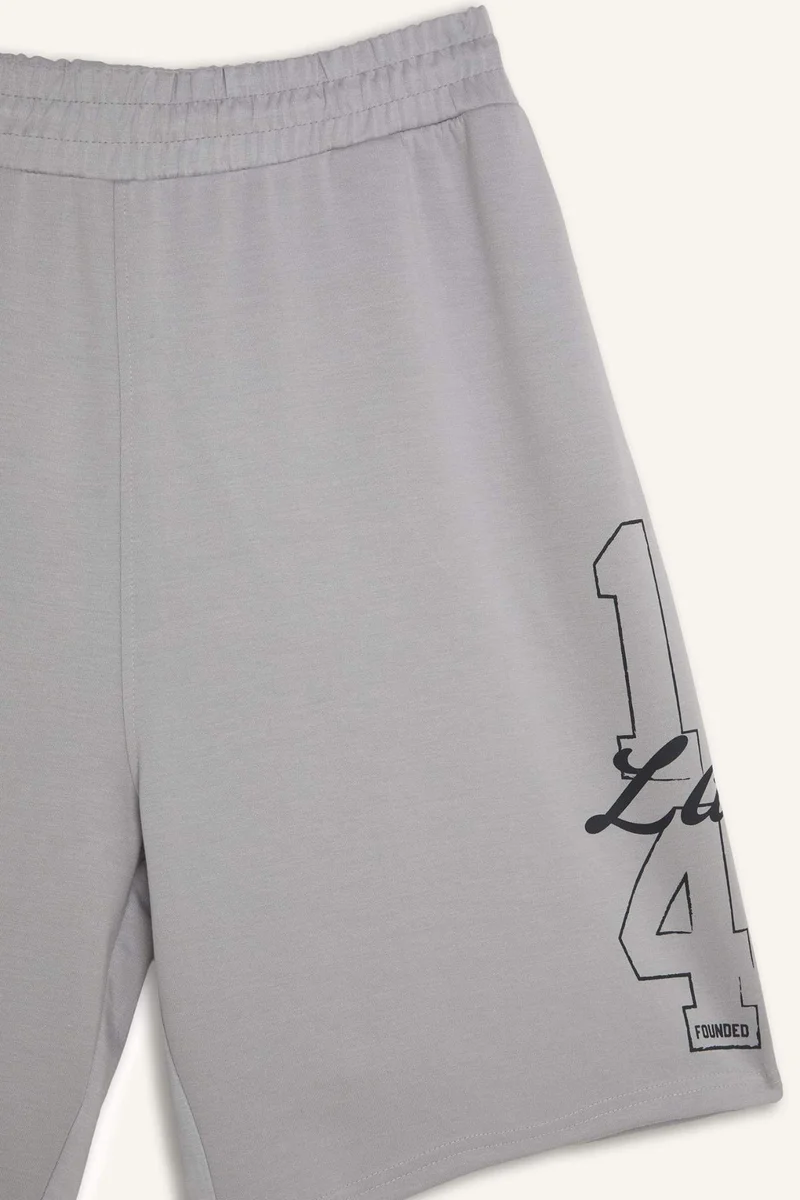 DeFacto NBA Los Angeles Lakers Licensed Baggy Fit Light Gray Shorts