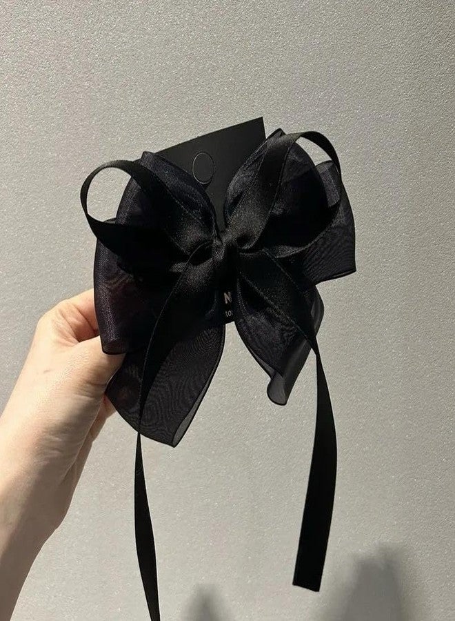 Radhya Accessories Satin Bow Clip for Women Hair Bow For Girls Net Bow Clip Hair Clip for Women Alligator Bow Clip Korean Bow clip (Pack of 1) (turquoise) - Image 5