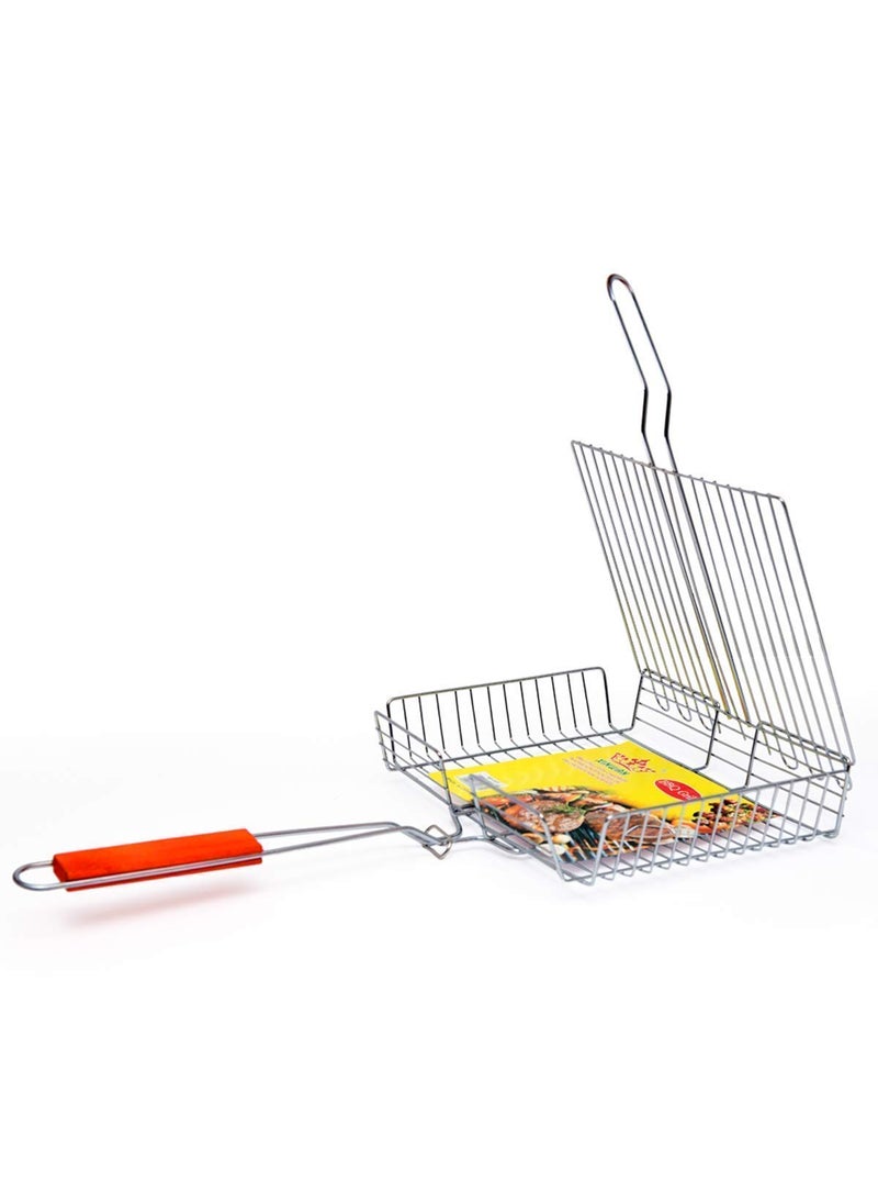 ONPRIX Onprix Barbecue Mesh Grill Basket Folding Portable Iron Material Barbecue Gadgets Grill Baskets for Fish Vegetable Shrimp  - Image 1