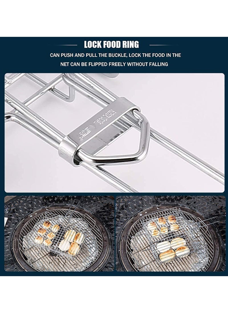 ONPRIX Onprix Barbecue Mesh Grill Basket Folding Portable Iron Material Barbecue Gadgets Grill Baskets for Fish Vegetable Shrimp  - Image 4
