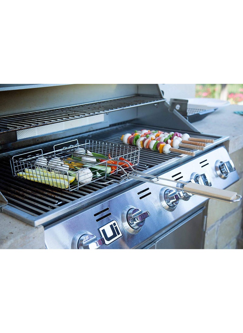 ONPRIX Onprix Barbecue Mesh Grill Basket Folding Portable Iron Material Barbecue Gadgets Grill Baskets for Fish Vegetable Shrimp  - Image 5
