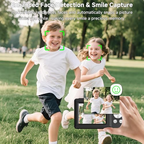 SMARTKLIK Digital Camera, 56MP 2.7K Dual-Screen Selfie Camera with 16X Zoom, 20 Filters & Anti-Shake, Portable Point and Shoot Digital Cameras with 32GB Card, Compact Travel Cameras for Beginners Teens Kids - Image 4
