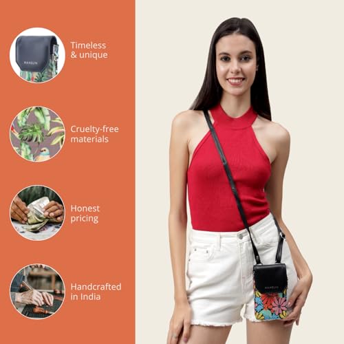 HAMELIN Small Crossbody Mobile Sling Bag for Women |Stylish Phone Pouch with Adjustable Strap|Phone Purse For Women|Versatile Mobile Pouch for Womens |Ideal Gift For Woman | Lilac Flutter - Image 4