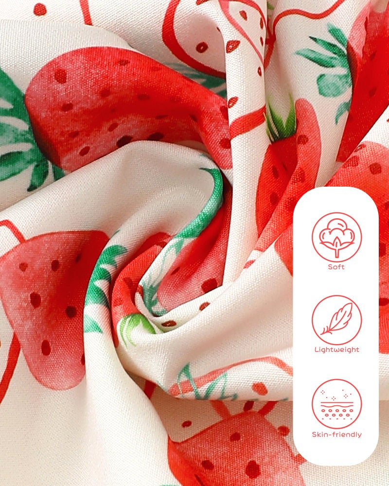Mioglrie 3-6 Month Girl Clothes Newborn Baby Dress Summer Toddler Girls' Clothing Casual Flutter Sleeve Sundress with Bag Cute Strawberry Red Infant Outfits - Image 4