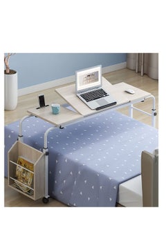 Laptop Table Bedside Table Mobile End Table Snack Side Table Overbed Desk Over Bed Table with Wheels, Adjustable Height and Length Computer Laptop Table for Hospital Home Office