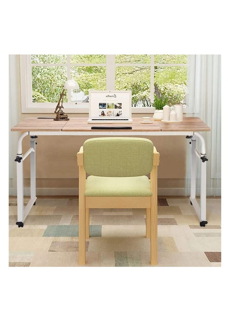 Generic - Laptop Table Bedside Table Mobile End Table Snack Side Table Overbed Desk Over Bed Table with Wheels, Adjustable Height and Length Computer Laptop Table for Hospital Home Office - Image 1