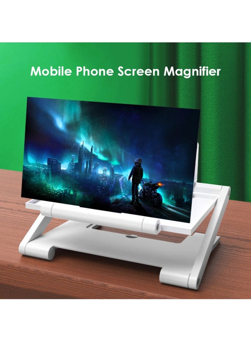 ارواق مكبر شاشة هاتف ثلاثي الأبعاد مقاس 8 بوصة، مكبر فيديو لشاشة الهاتف العالمية مع حامل هاتف مكبر قابل للطي - Image 1
