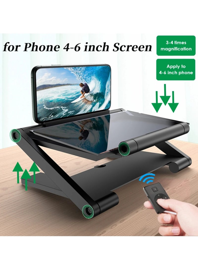 ارواق مكبر شاشة هاتف ثلاثي الأبعاد مقاس 8 بوصة، مكبر فيديو لشاشة الهاتف العالمية مع حامل هاتف مكبر قابل للطي - Image 3