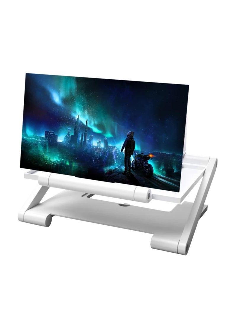 ارواق مكبر شاشة هاتف ثلاثي الأبعاد مقاس 8 بوصة، مكبر فيديو لشاشة الهاتف العالمية مع حامل هاتف مكبر قابل للطي - Image 4