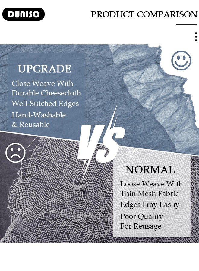 DUNISO Cheesecloth Table Runner, Boho Gauze Table Runner, Rustic Transparent Table Decor, Wedding Table Runner for Bridal Shower Decoration, Vintage Table Centerpieces for Baby Shower Arch Birthday Party Dinner Events - Image 2