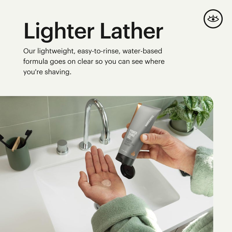 manscaped جل حلاقة مانسكيبيد® باور، جل حلاقة مهدئ للرأس والوجه للرجال، مع هازل الساحرة ومقشرات سائلة لطيفة للمساعدة في الدفاع ضد التهيج، الشعر الناشئ ونتوءات الحلاقة، 6 أونصة سائلة - Image 5