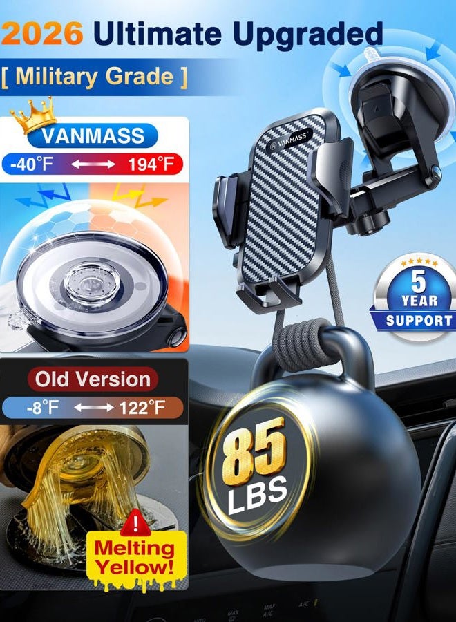 VANMASS Car Phone Holder 2026 Ultimate Military-Grade Phone Holder for Your Car Windshield Dashboard【Newest Best Strongest】 Cell Phone Car Mount with Patent & Safety Certs for iPhone Samsung Android - Image 3