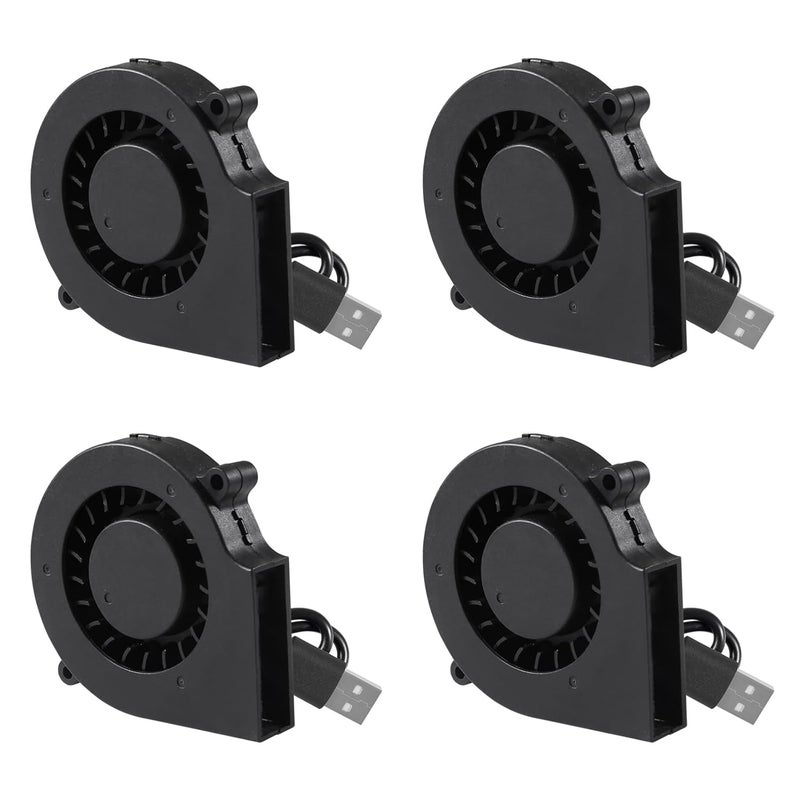 UMLIFE 4 قطع مروحة تبريد بدون فرش 75 مم 5 فولت USB DC لطابعة 3D وكمبيوتر PC وCPU وعلبة الكمبيوتر 75 مم × 15 مم - Image 1