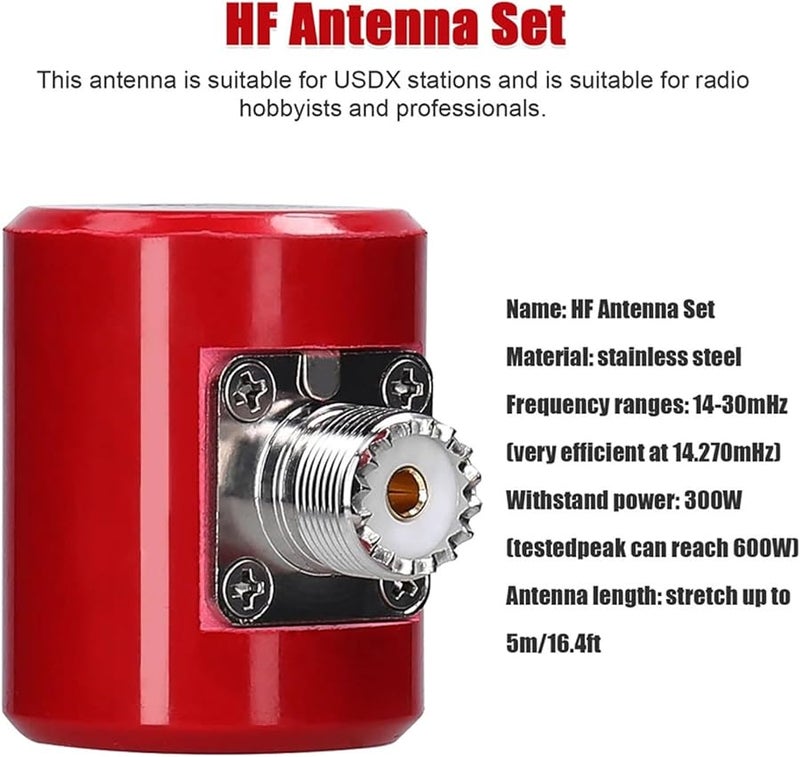 Telescopic HF Antenna 14M 30MHz 300W Stainless Steel Base Station 1 Set - Image 3