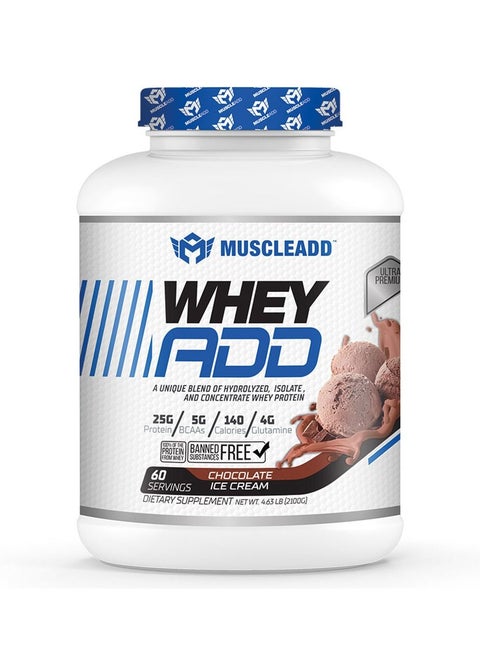 Muscle Add Whey Add-60Serv.-2100G-Chocolate Ice Cream