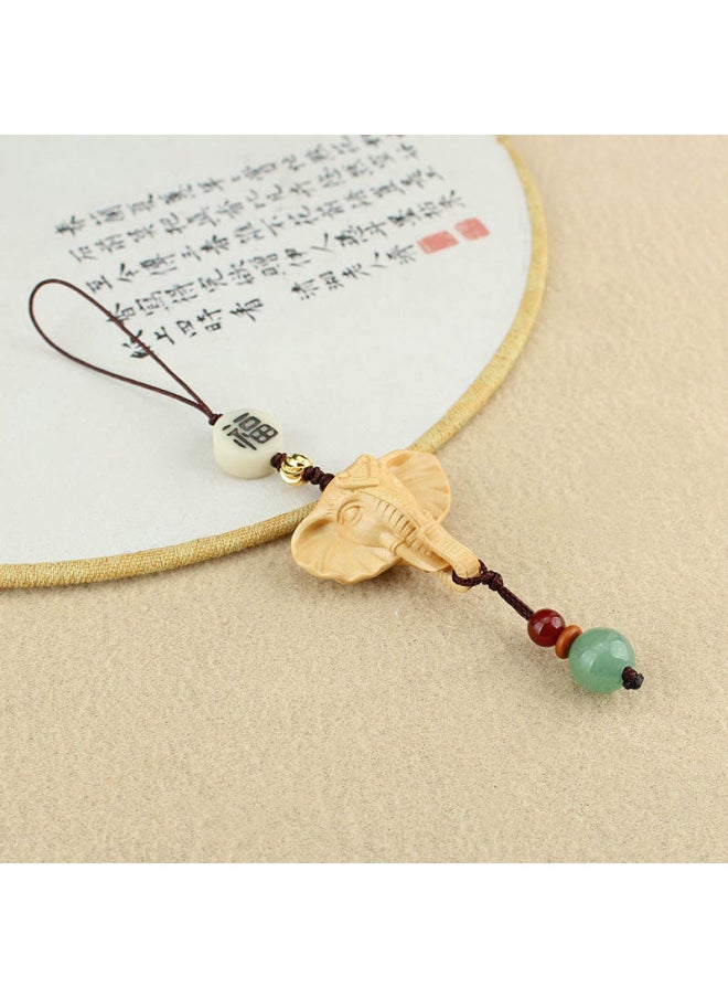 Generic - Ethnic Elephant Mobile Phone Lanyard Fu Jixiang Elephant God Key Chain Pendant Personalized Creative Bag U Disk Hanging Accessories-Specifications Support Image Upload:Fuxiang Surround Mobile Phone Rope - Image 1