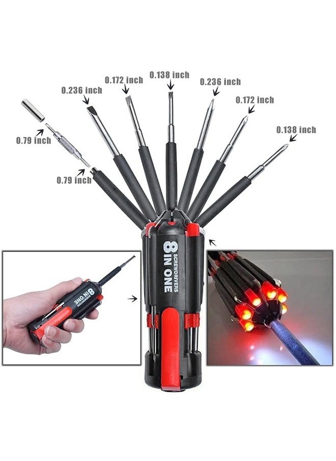 8 In 1 8 in 1 Multi Screwdriver Tool Set with 6 LED Lights  - Image 3