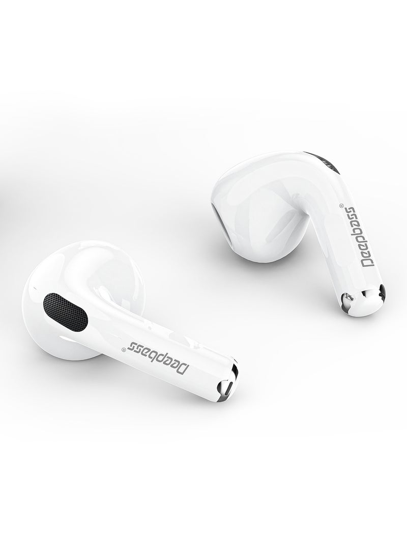 TWS-X6 Hi-Res Audio Wireless Earbuds | 200min Playtime | 20m Bluetooth Range | 400mAh Fast Charge Case - White