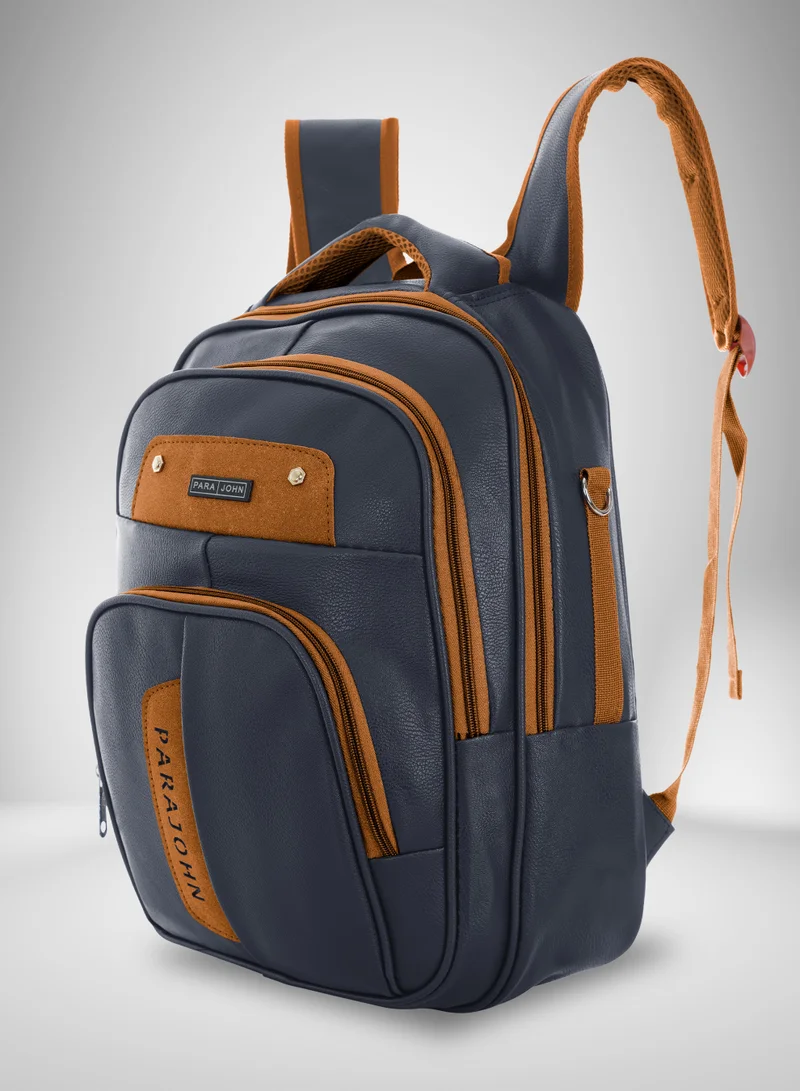 PARAJOHN Para John PU Leather Backpack – Stylish 16 Inch Laptop Backpack with Multiple Compartments & Durable Zipper