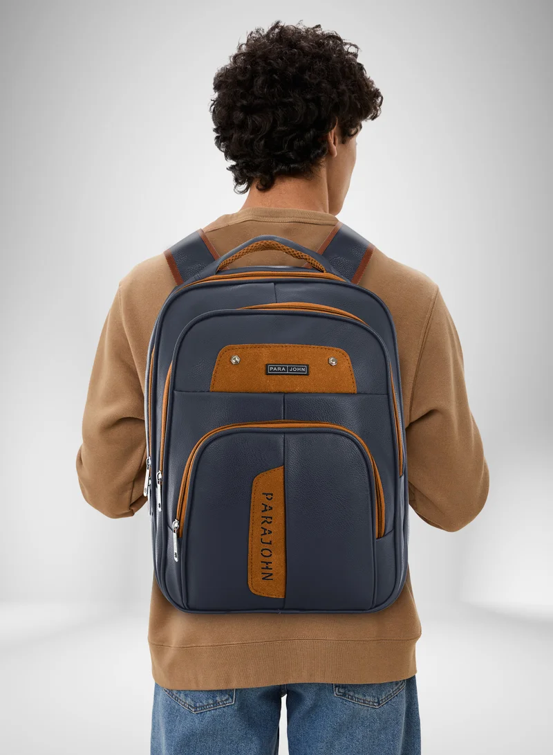 PARAJOHN  Para John PU Leather Backpack – Stylish 16 Inch Laptop Backpack with Multiple Compartments & Durable Zipper  | Best Price UAE