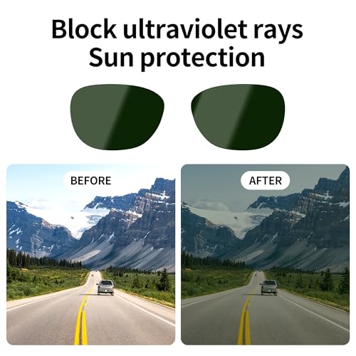 RCstyle HiBloks Replacement Lenses for Ray-Ban Meta Wayfarer (RW4008 Size L), UV Protection Sunglass Lens Set for Smart Glasses, Premium Lens Kit for Men & Women Driving, Cycling or Outdoor (Green) - Image 2