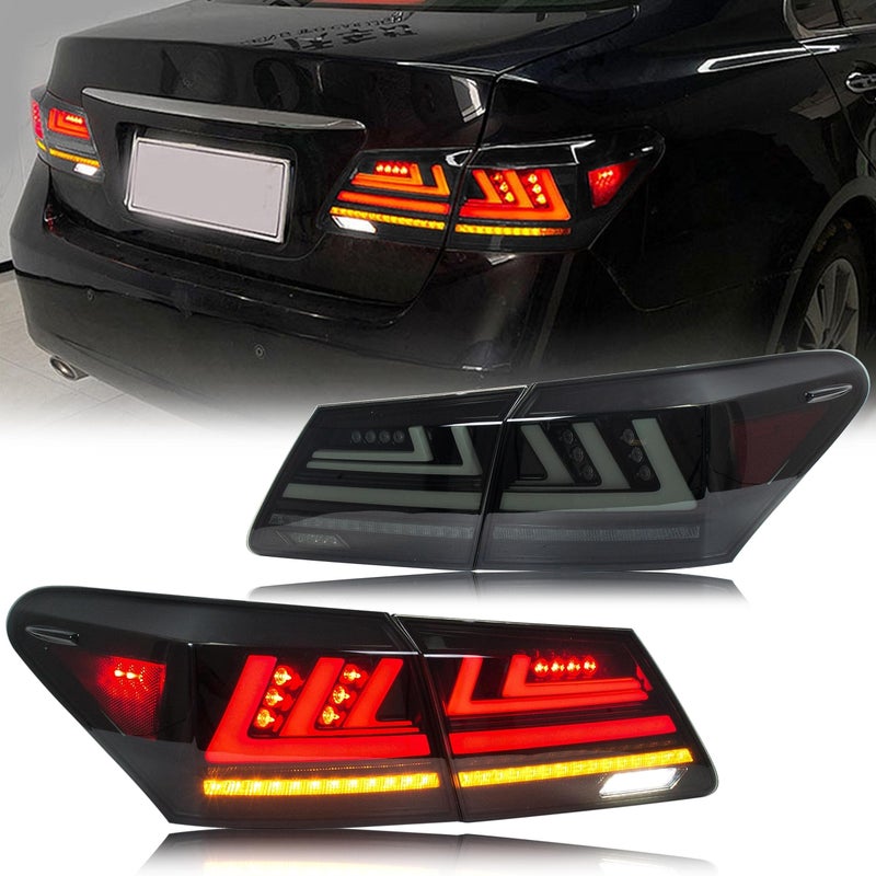 inginuity time LED Facelift Tail Lights for Lexus ES350 ES330 20062012 Black Rear Lamps Startup Animation Sequential Signal Replacement Kit Assembly