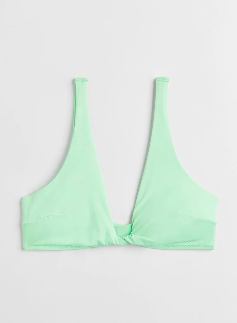H&M Plunge Neck Knitted Bikini Top