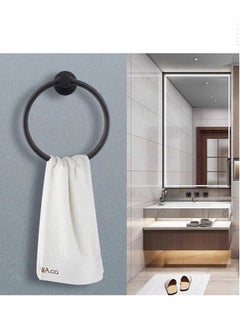 Kutis 1-Piece Ring Towel Holder Stainless Steel Towel Bar Bathroom Towel Rack Black 16.5x5.5 Centimeter  - Image 2