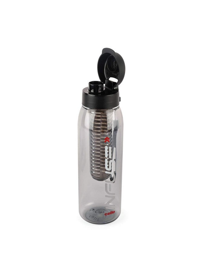 Cello CELLO Infuse Plastic Water Bottle, 800 ml, Black, Set of 2 | Detox Bottle with Infuser Chamber | Leakproof Plastic Bottle with Wide Mouth Opening | Ideal for Gym, Office, Travel - Image 3