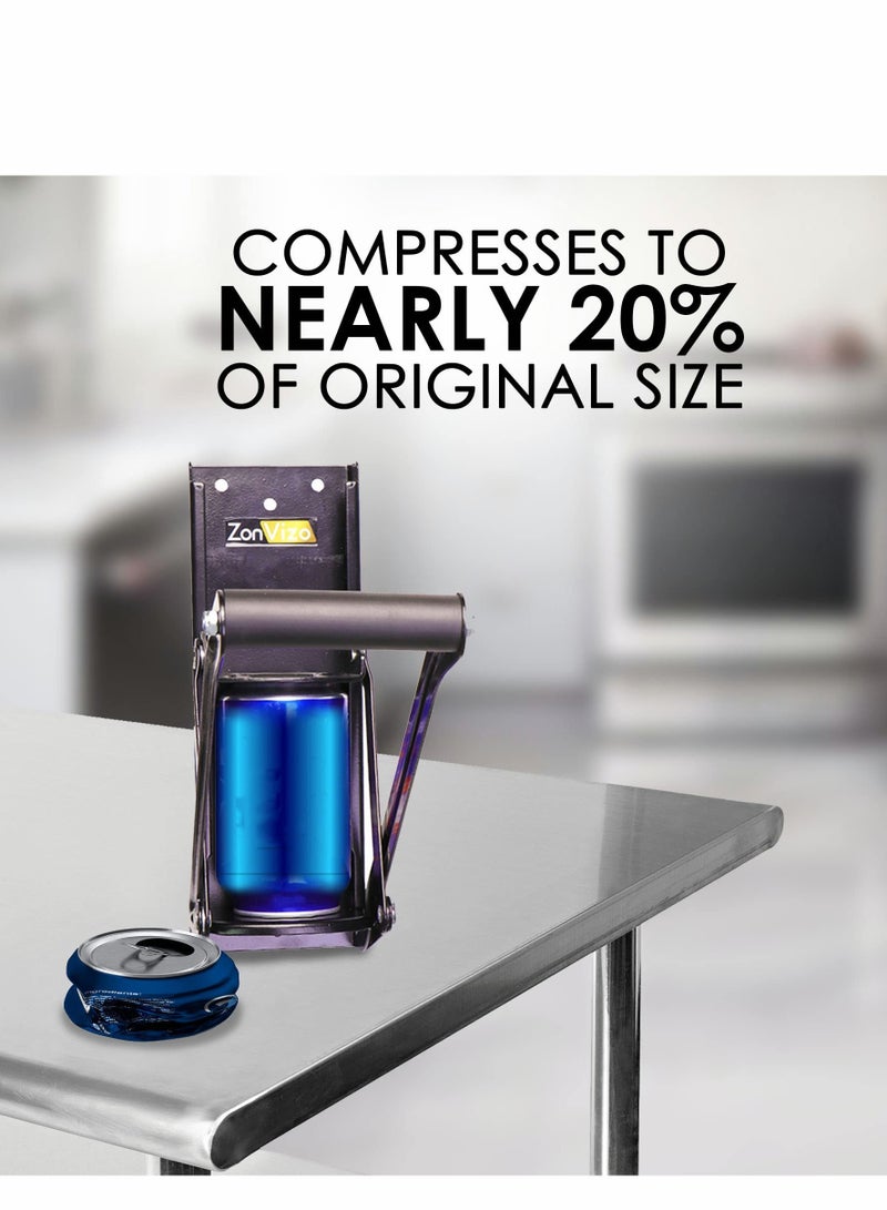 Excefore Metal Can Crusher, Heavy-Duty Wall-Mounted Smasher for Aluminum Seltzer, Soda, Beer Cans and Bottles for Recycling, Gadgets for Home, Black  - Image 4