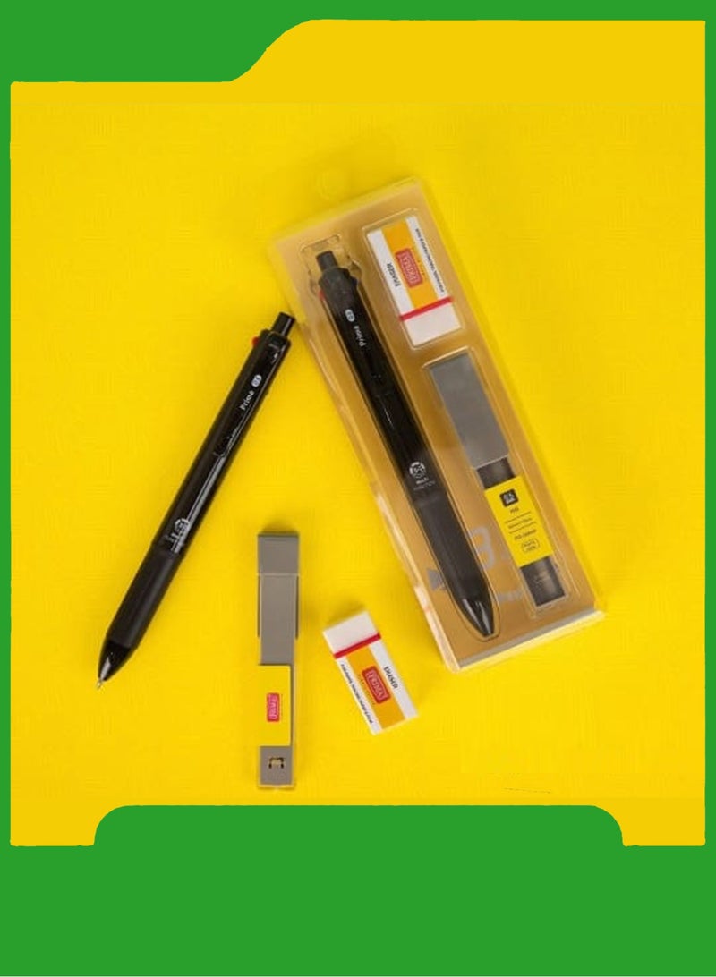 PRIMA مجموعة أقلام BIC بأربعة ألوان، 3 ألوان حبر جاف، 1 رصاص، (0.7 مم) و 0.5 مم رصاص، ألوان حبر متنوعة