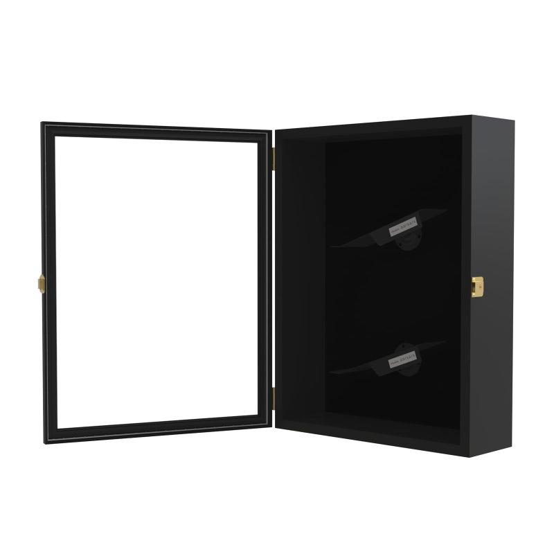 DuvinDD Shoe Display Case with LED Light, Wall Mounted Sneaker Case with 2 Floating Shoe Display Shelves, Clear Shoe Box with Anti-Fade UV Protection Acrylic Door and Lock, 16.5" Wx6 Dx21.5 H - Image 5