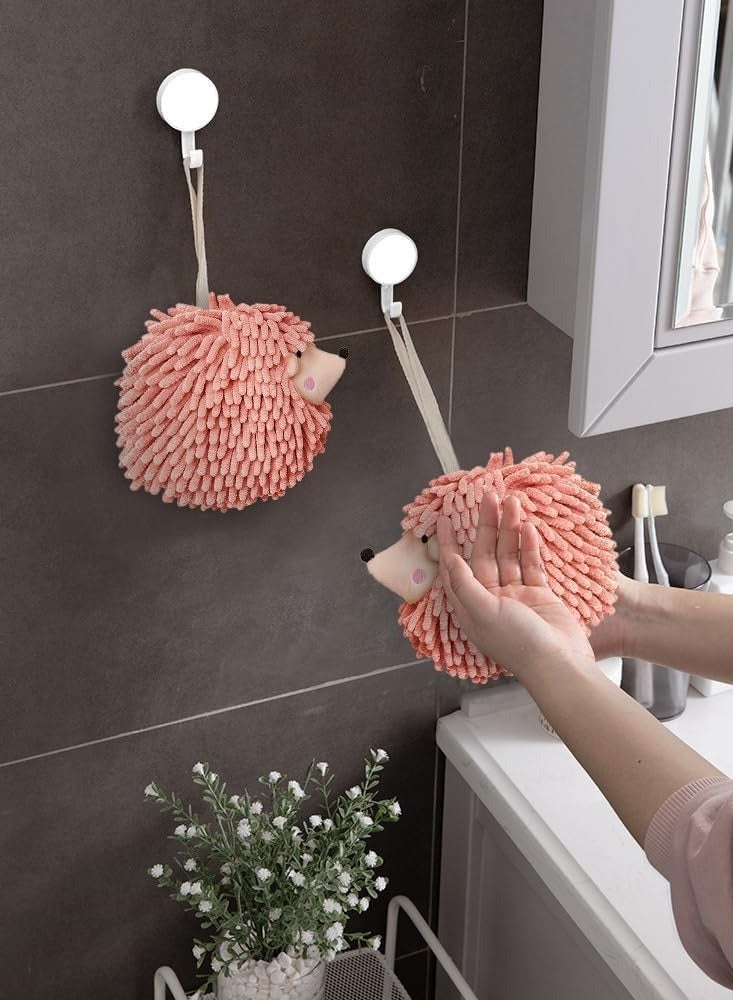 general Hairball Hand Towel (Set of 2) Dry your hands instantly and conveniently with this Creative Hand Towel Hedgehog Bathroom Decorative Towel! - Image 2