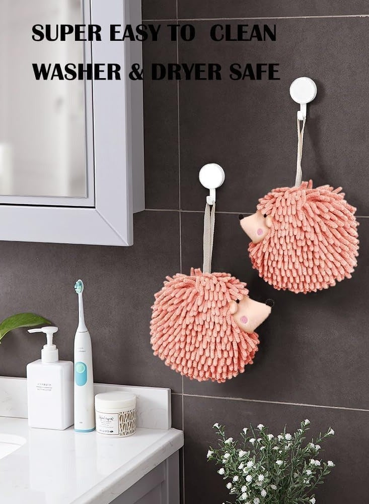 general Hairball Hand Towel (Set of 2) Dry your hands instantly and conveniently with this Creative Hand Towel Hedgehog Bathroom Decorative Towel! - Image 5